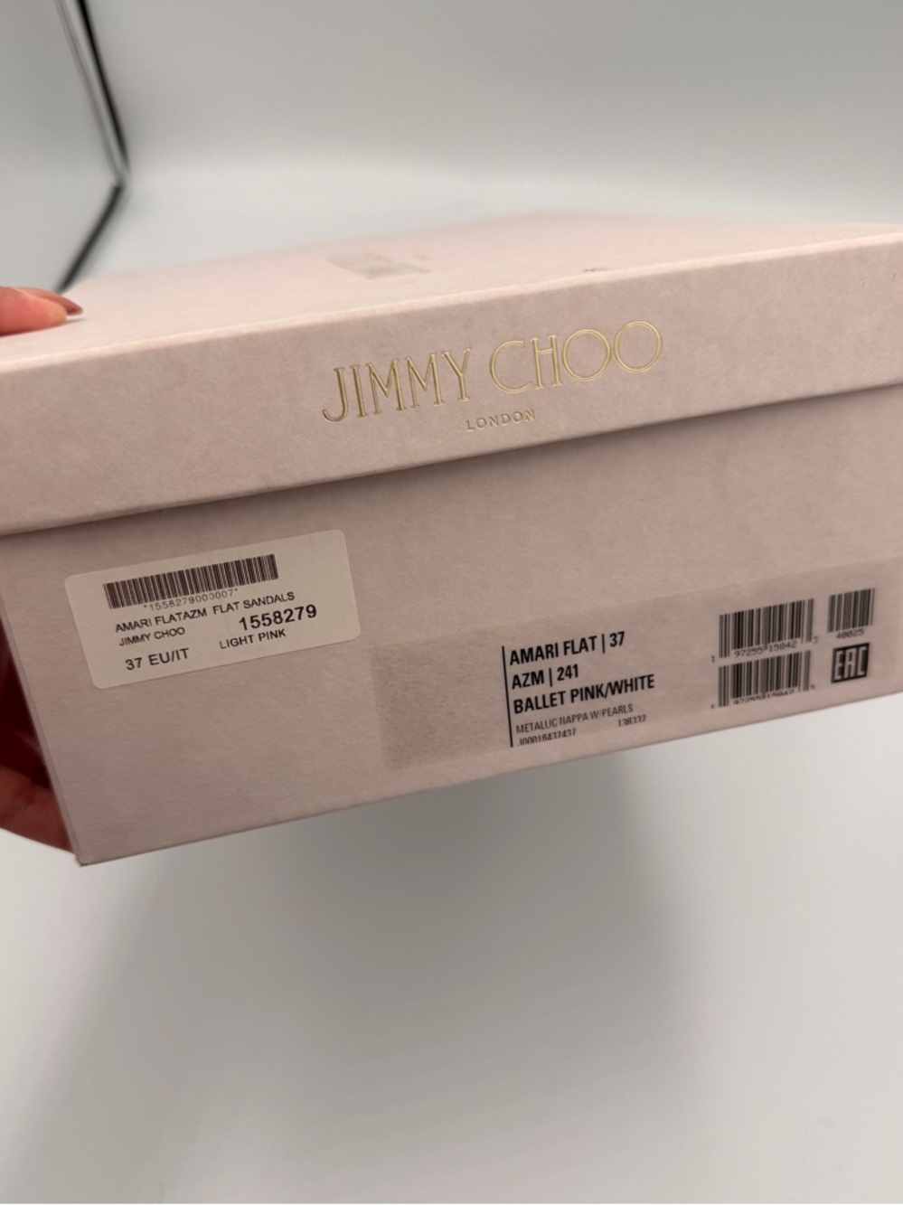 Jimmy Choo Amari Pearl Embellished Sandals Ballet Pink Size 37 NIB - Picture 15 of 15
